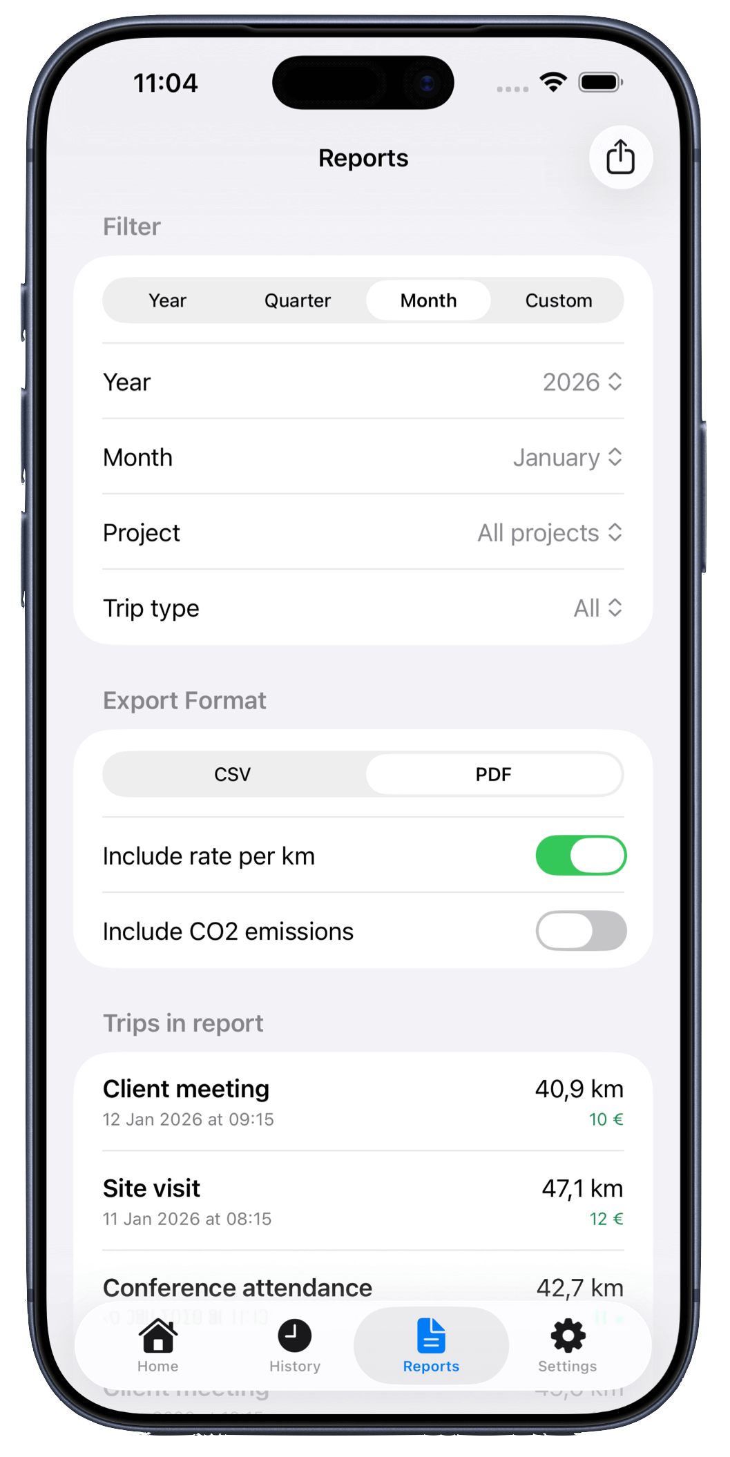 PDF‑rapport med opsummering